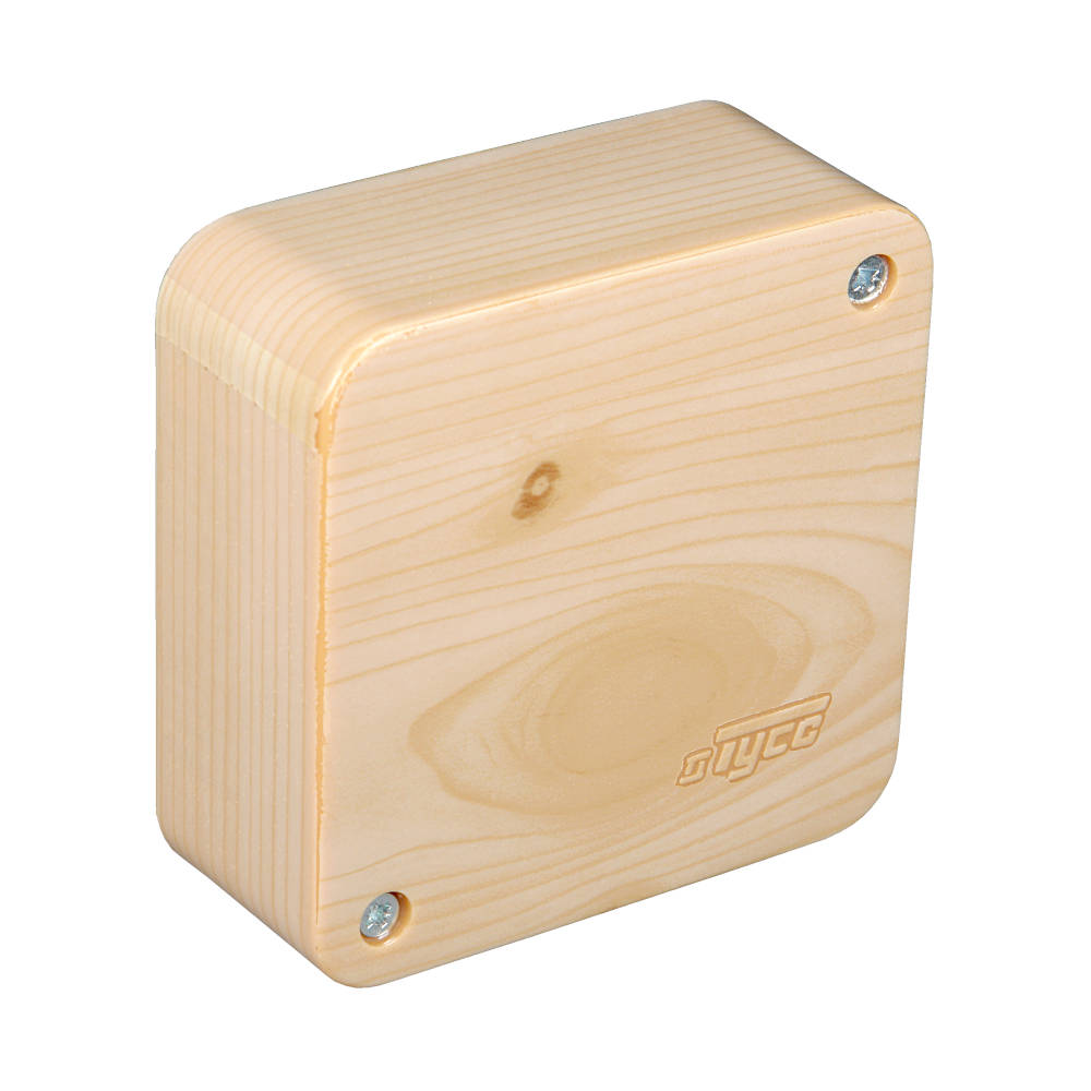 65004-27М Тусо Коробка распаячная о/п, 79х79х32мм (4 клеммника, сосна на светлой основе)